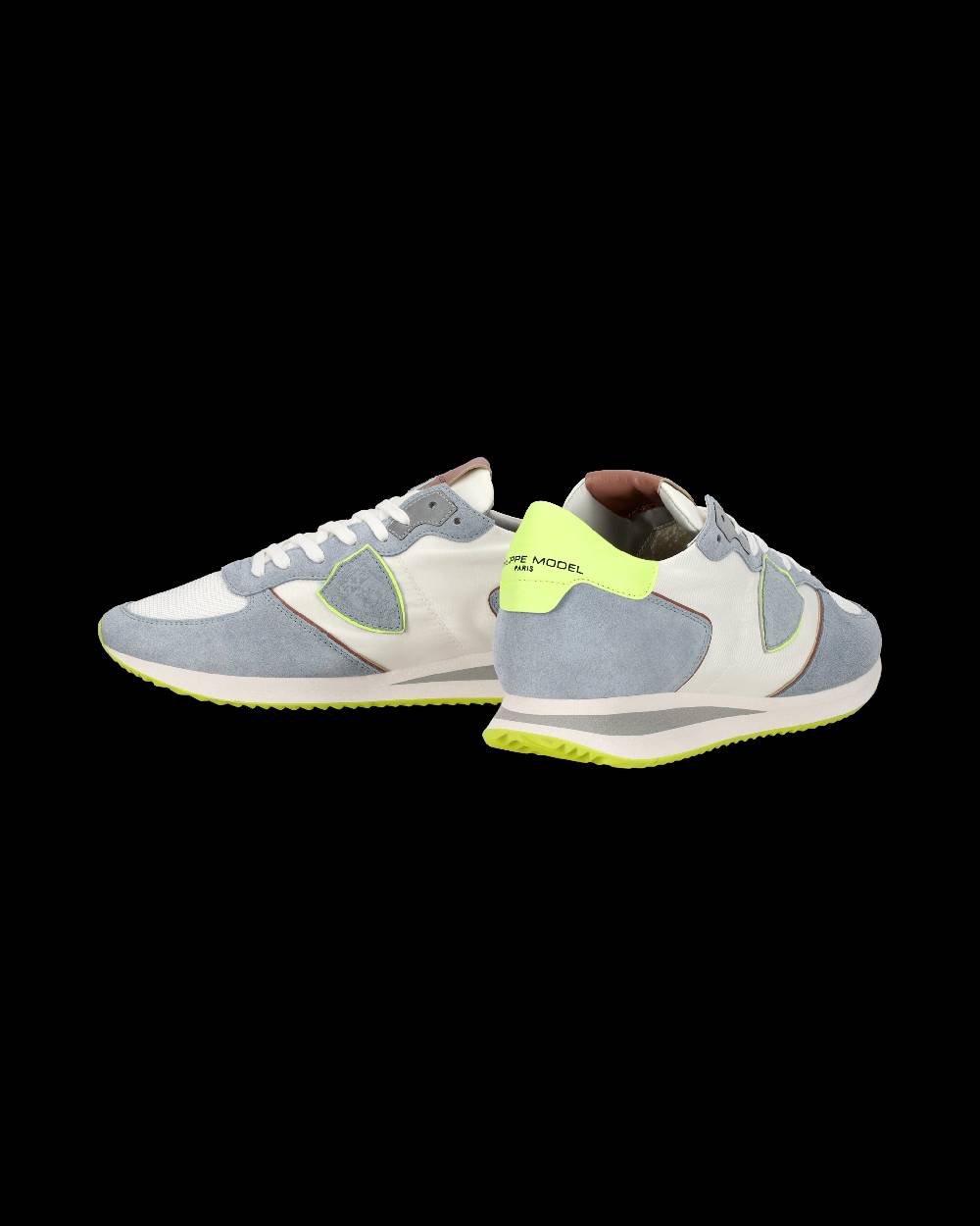 Philippe Model Sneaker casual Trpx da uomo in nylon e pelle - Azzurro e giallo In Vendita