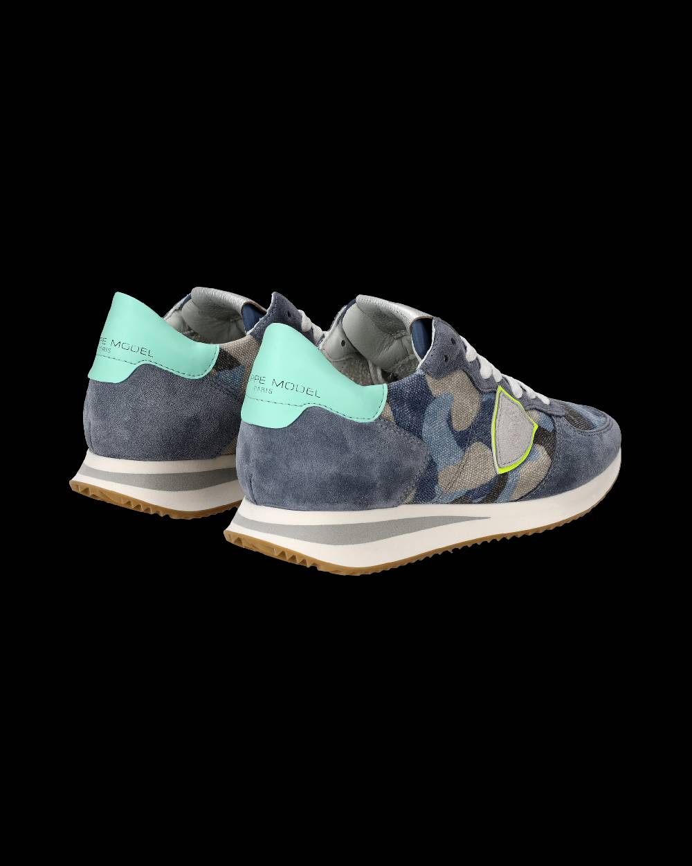 Philippe Model Sneakers Trpx da Donna Blu e Gialle in Tessuto Tecnico Saldi