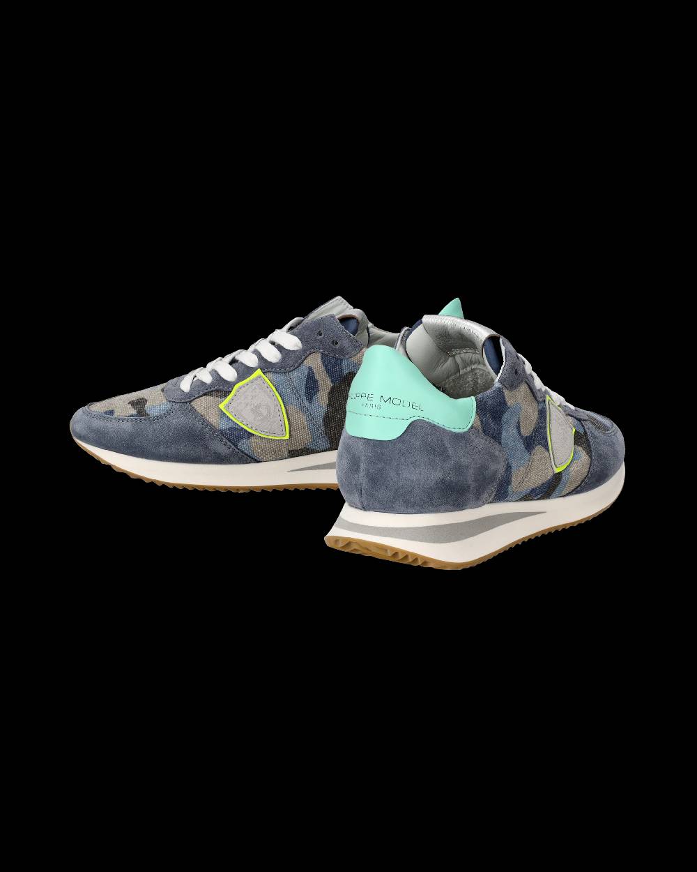 Philippe Model Sneakers Trpx da Donna Blu e Gialle in Tessuto Tecnico Saldi
