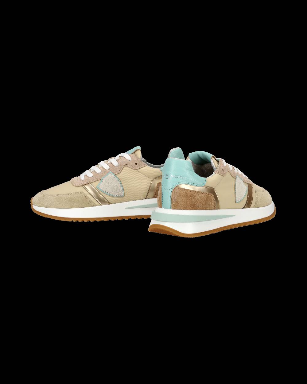 Philippe Model Sneaker casual Tropez 2.1 da donna in nylon e pelle - Turchese e beige Hotsell