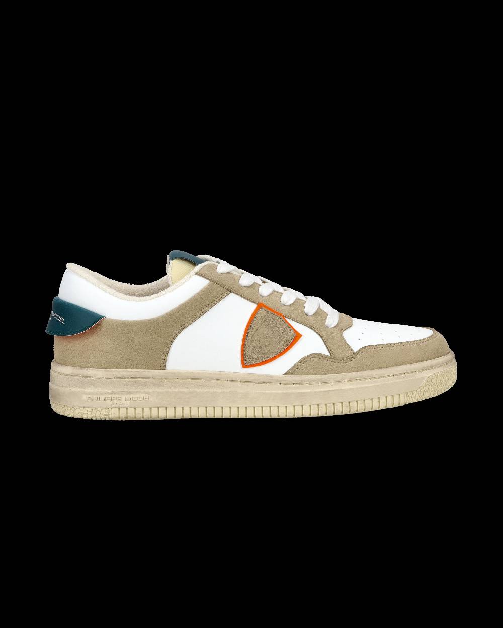 Philippe Model Sneaker streetwear Lyon da uomo in pelle riciclata - Bianco, verde e arancione 2025