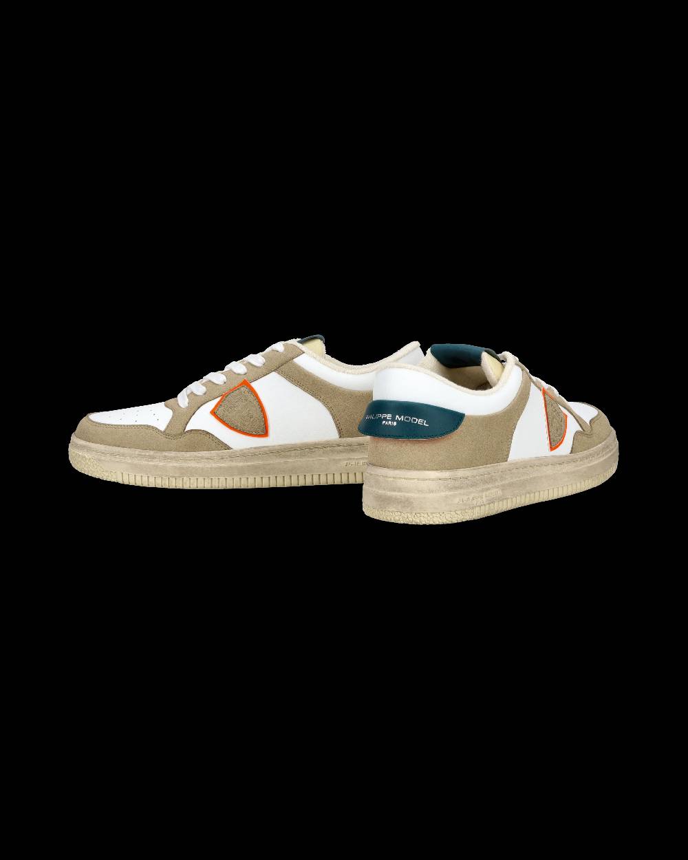 Philippe Model Sneaker streetwear Lyon da uomo in pelle riciclata - Bianco, verde e arancione 2025