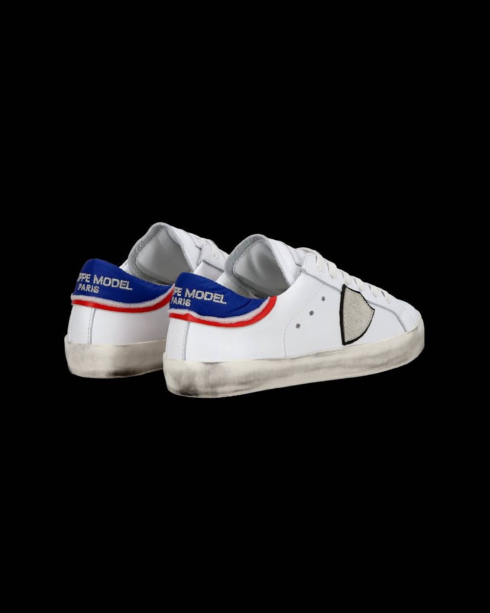 Philippe Model Junior Paris Low-Top Sneakers in Leather, White Blue Qualità