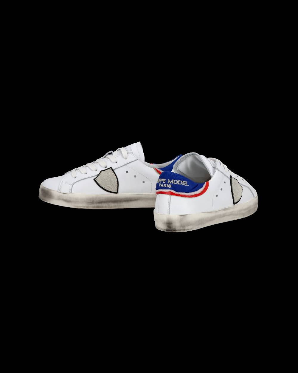 Philippe Model Junior Paris Low-Top Sneakers in Leather, White Blue Qualità