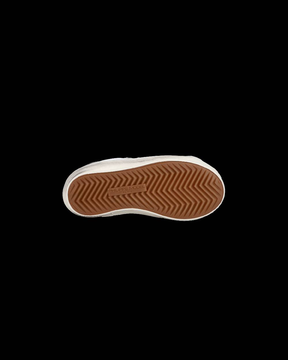 Philippe Model Baby Paris Low-Top Sneakers in Leather, White Black Spedizione Gratuita