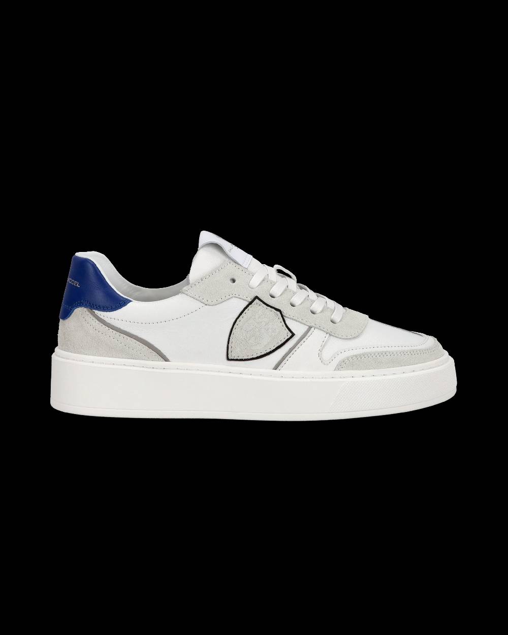 Philippe Model Junior Nice Low-Top Sneakers in Leather, White Blue Acquista Ora