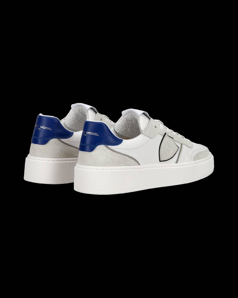 Philippe Model Junior Nice Low-Top Sneakers in Leather, White Blue Acquista Ora