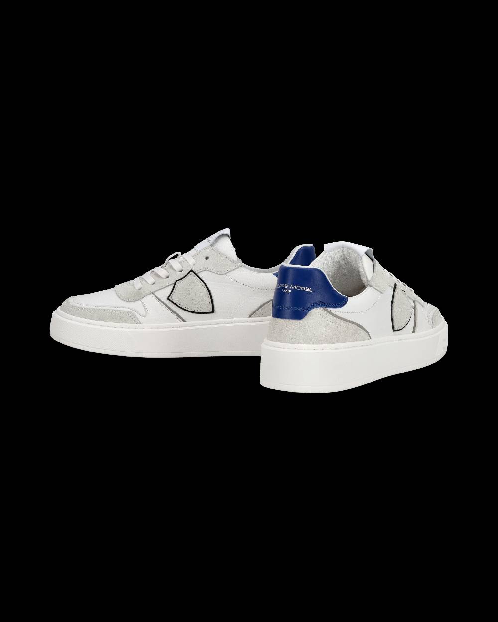 Philippe Model Junior Nice Low-Top Sneakers in Leather, White Blue Acquista Ora