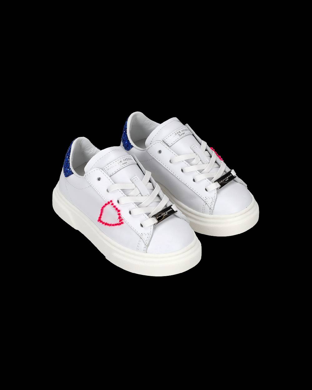 Philippe Model Scarpe da Bambini Temple Bianche e Blu in Pelle Consegna Veloce