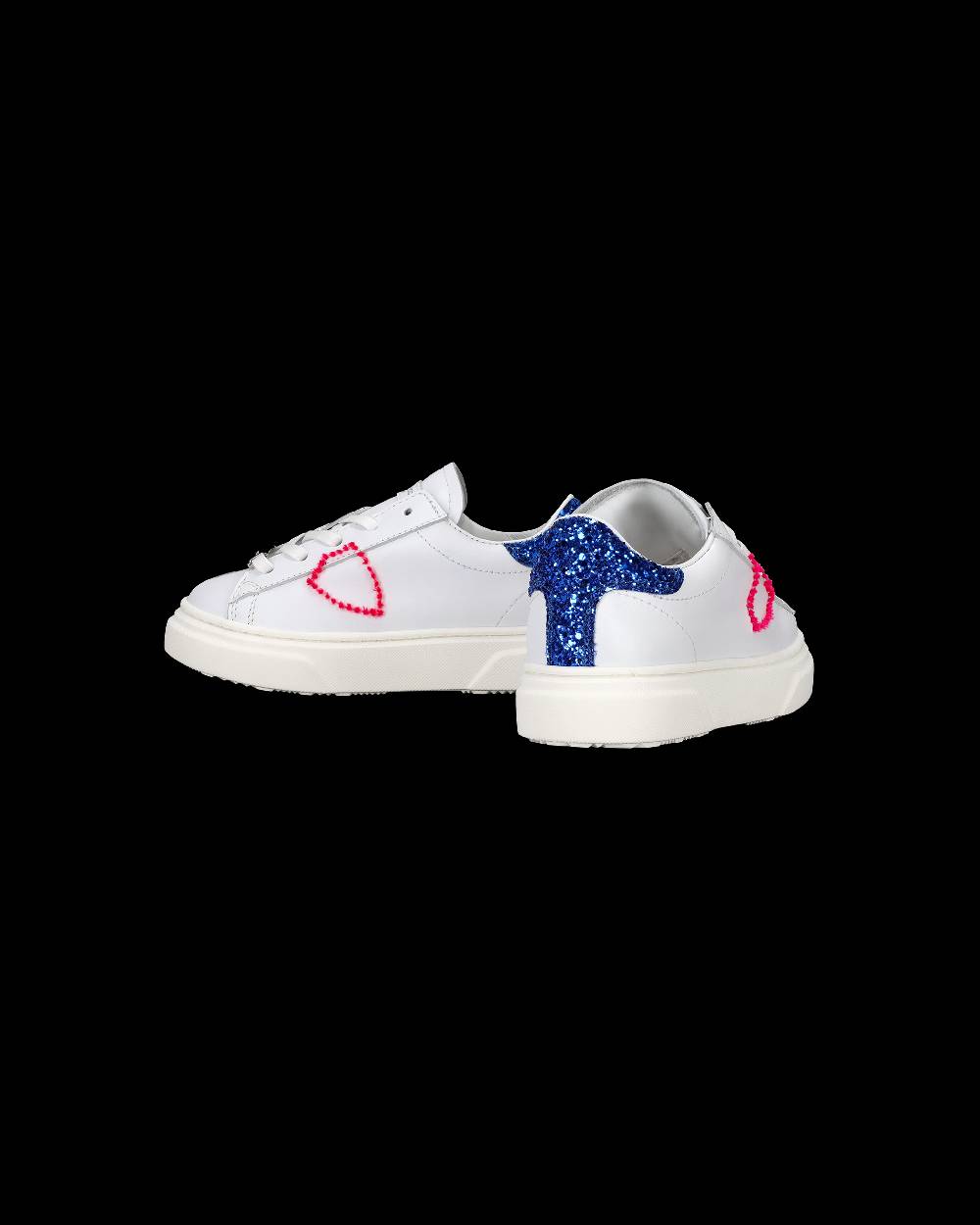 Philippe Model Scarpe da Bambini Temple Bianche e Blu in Pelle Consegna Veloce