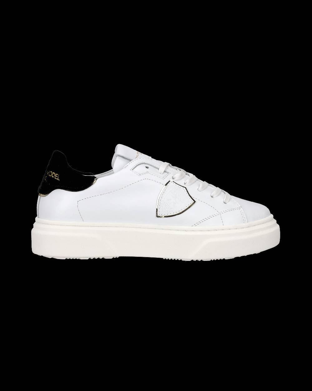 Philippe Model Sneakers Temple da Ragazzi Bianche e Nere in Pelle Affare Del Giorno