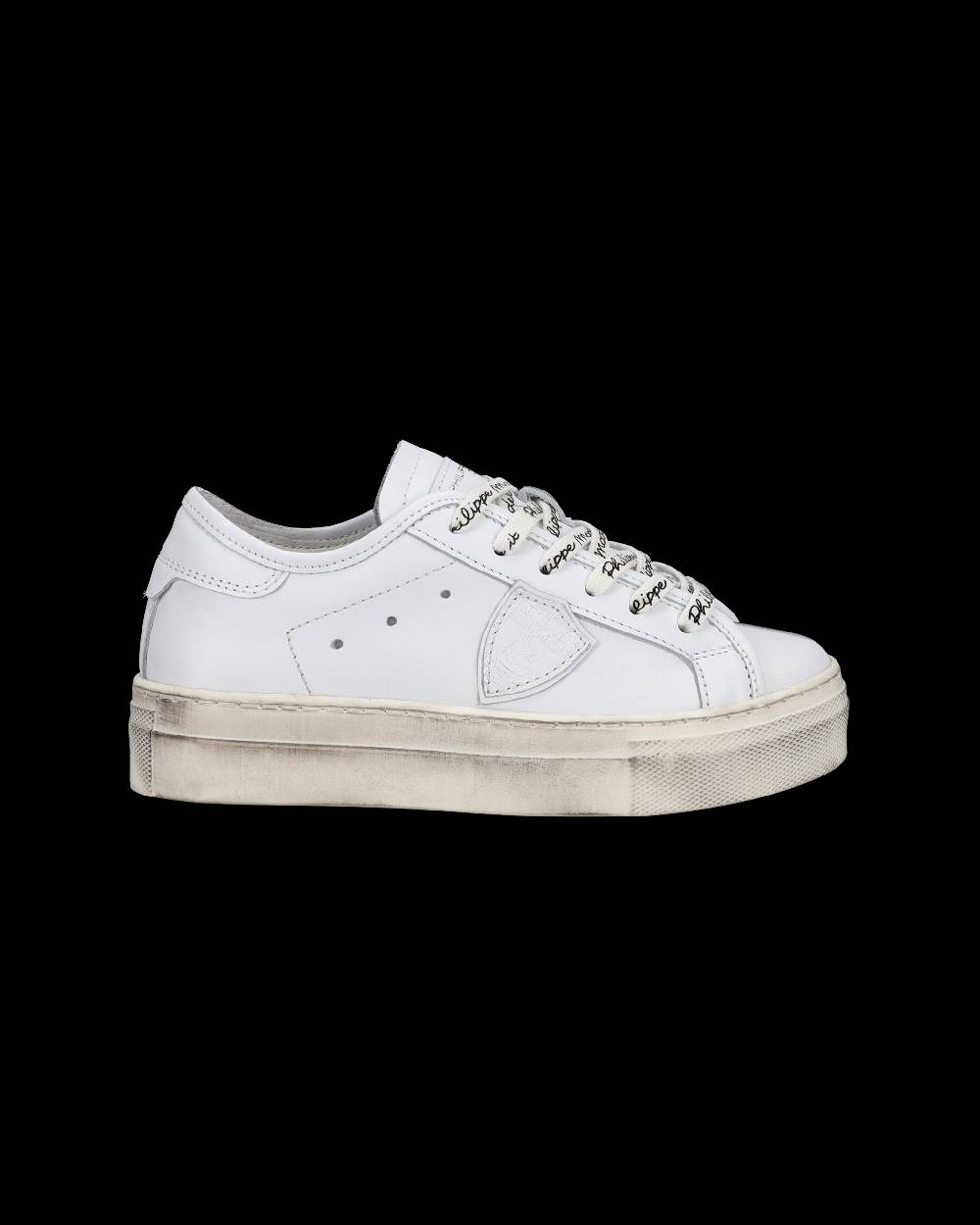 Philippe Model Sneakers basse Paris Haute da Bambino in pelle, Bianco Prezzo Ridotto