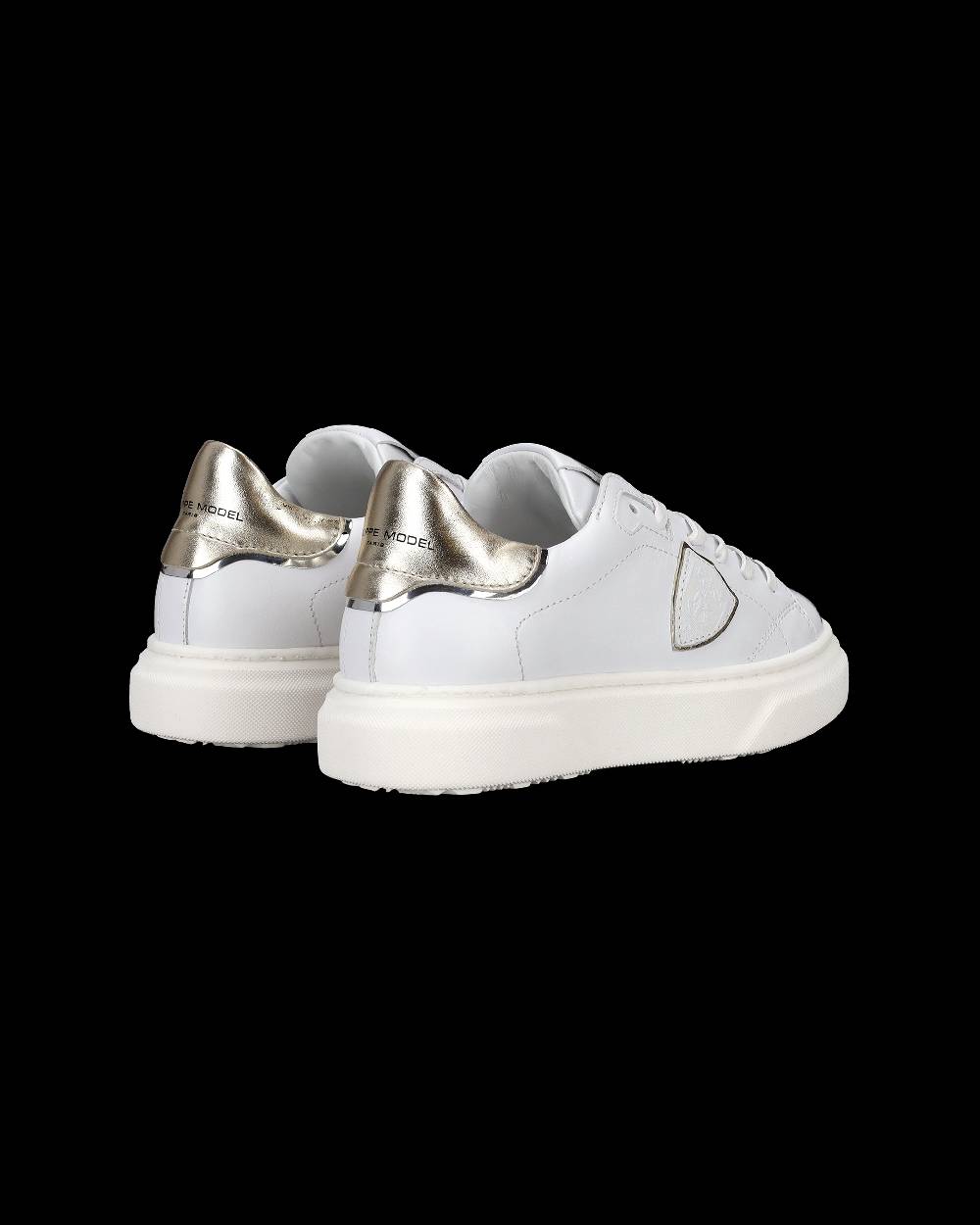 Philippe Model Sneakers Temple da Bambini Bianche e Oro in Pelle Sottocosto