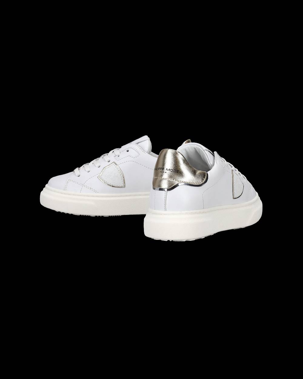Philippe Model Sneakers Temple da Bambini Bianche e Oro in Pelle Sottocosto