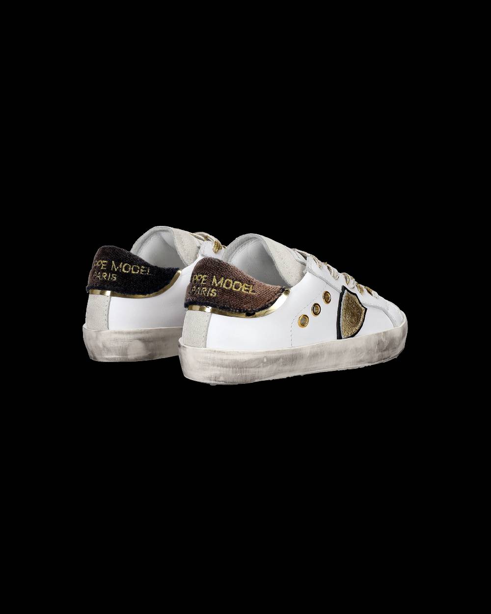 Philippe Model Scarpe da Bambini Prsx basse Bianche e Nere in Pelle Novità