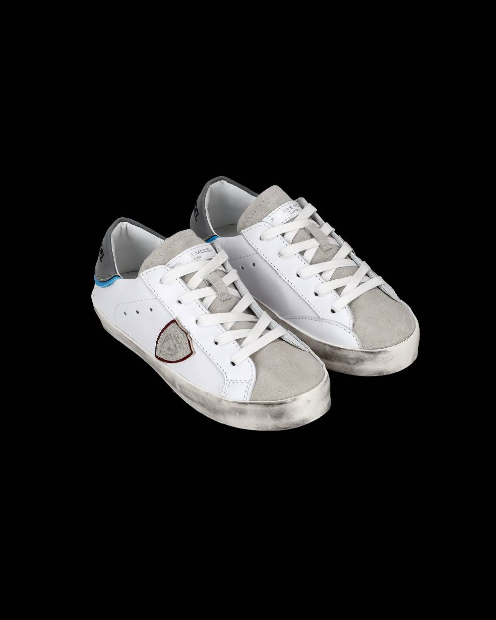 Philippe Model Scarpe da Bambini Prsx Bianche e Argento in Pelle Sconto