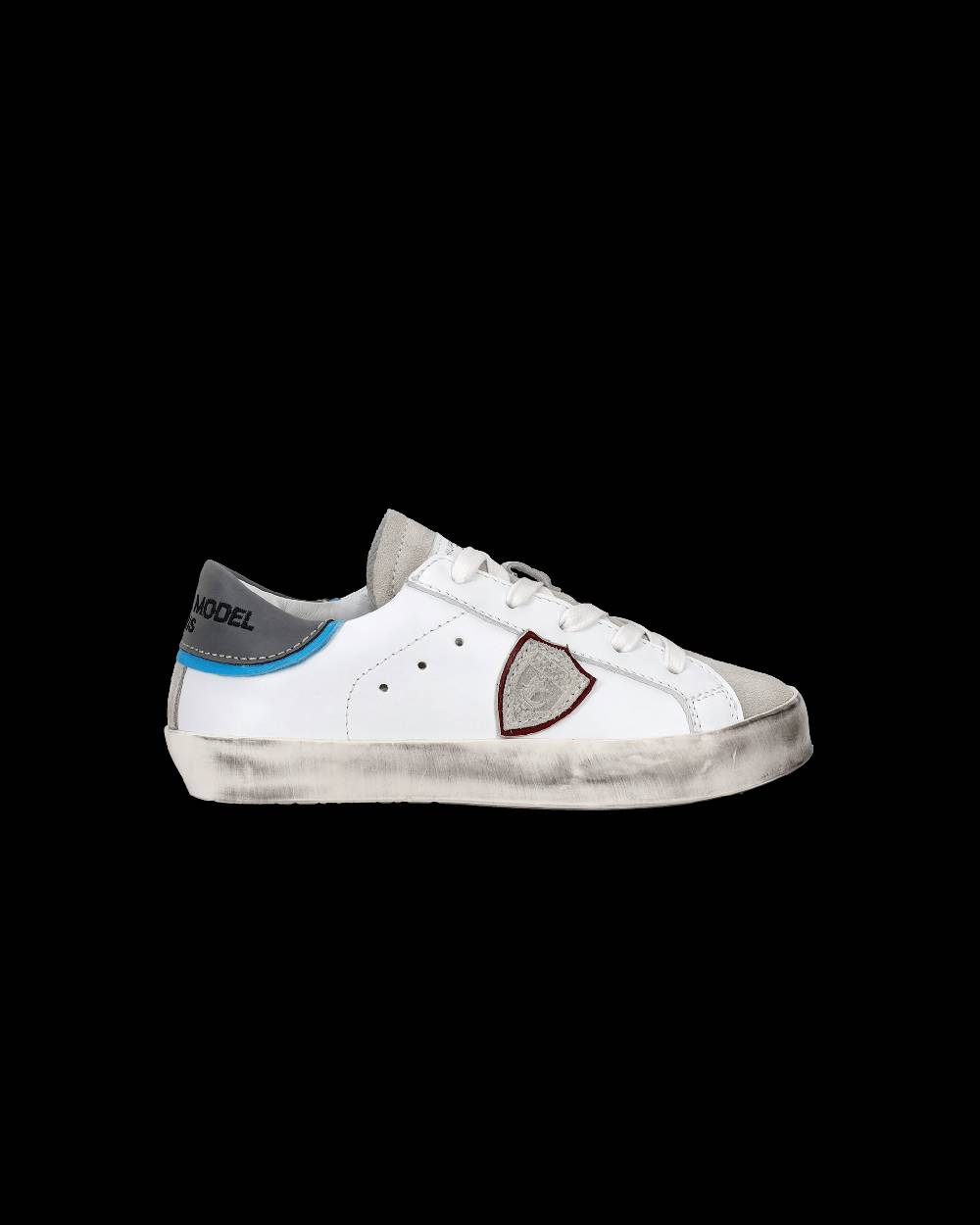 Philippe Model Scarpe da Bambini Prsx Bianche e Argento in Pelle Sconto