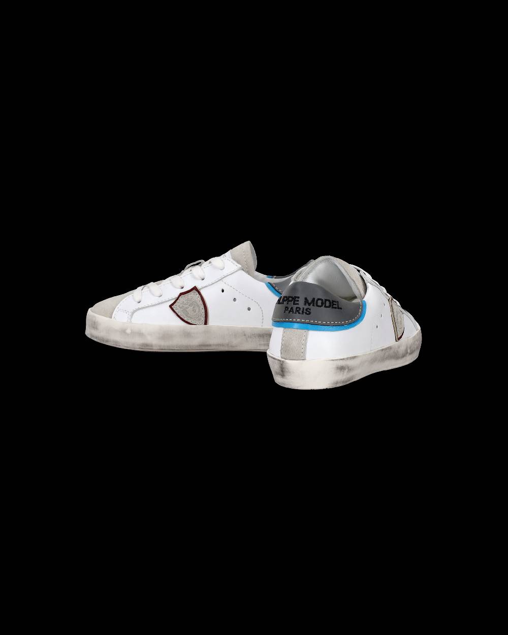Philippe Model Scarpe da Bambini Prsx Bianche e Argento in Pelle Sconto