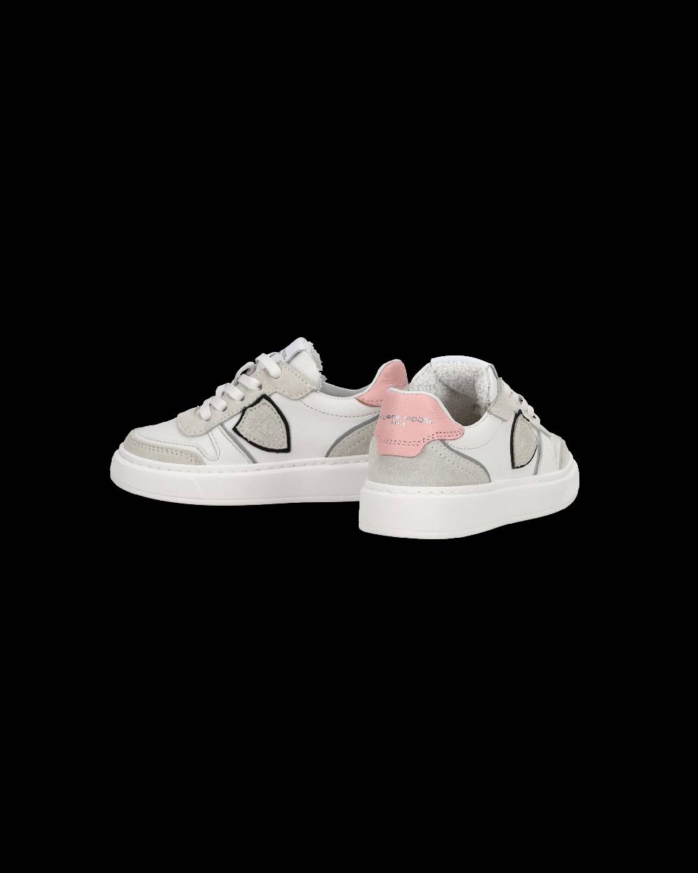 Philippe Model Baby Nice Low-Top Sneakers in Leather, Brown Blue Offerta Pasqua