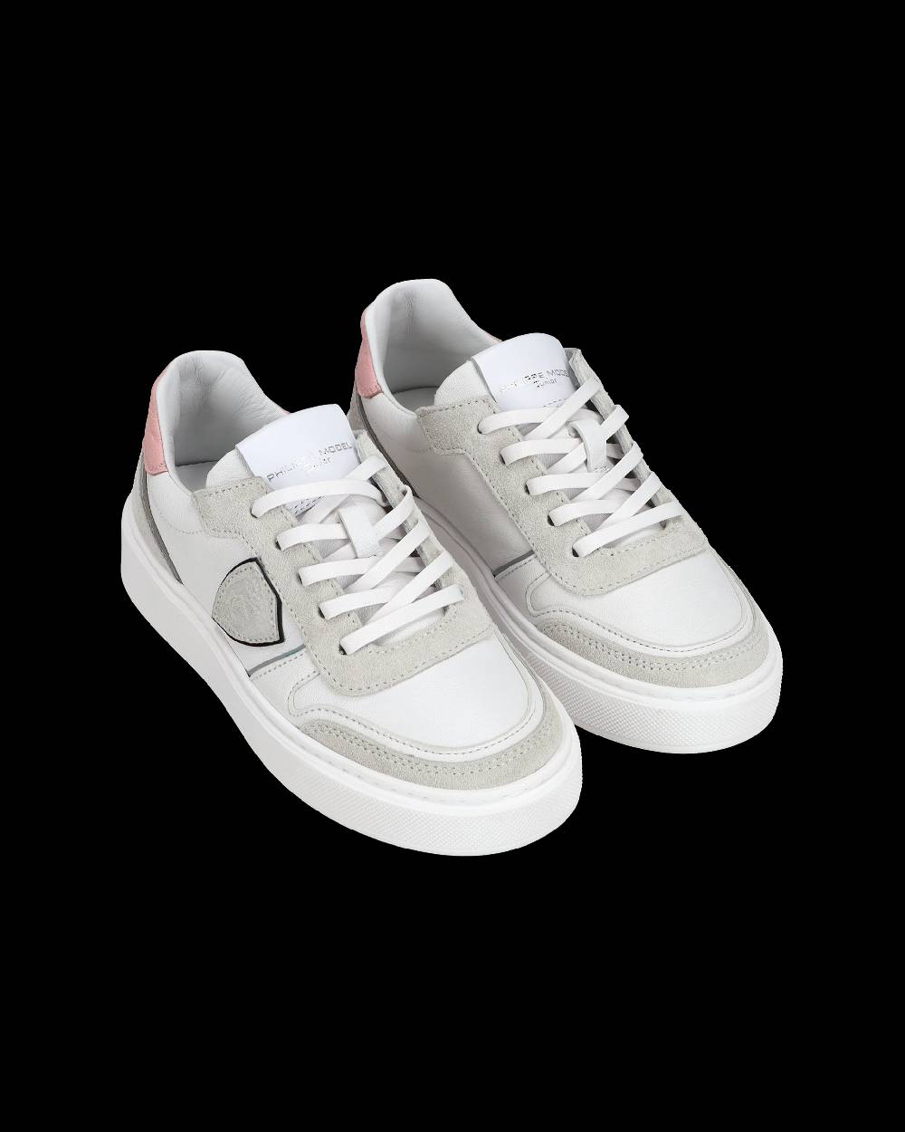 Philippe Model Junior Nice Low-Top Sneakers in Leather, Brown Blue