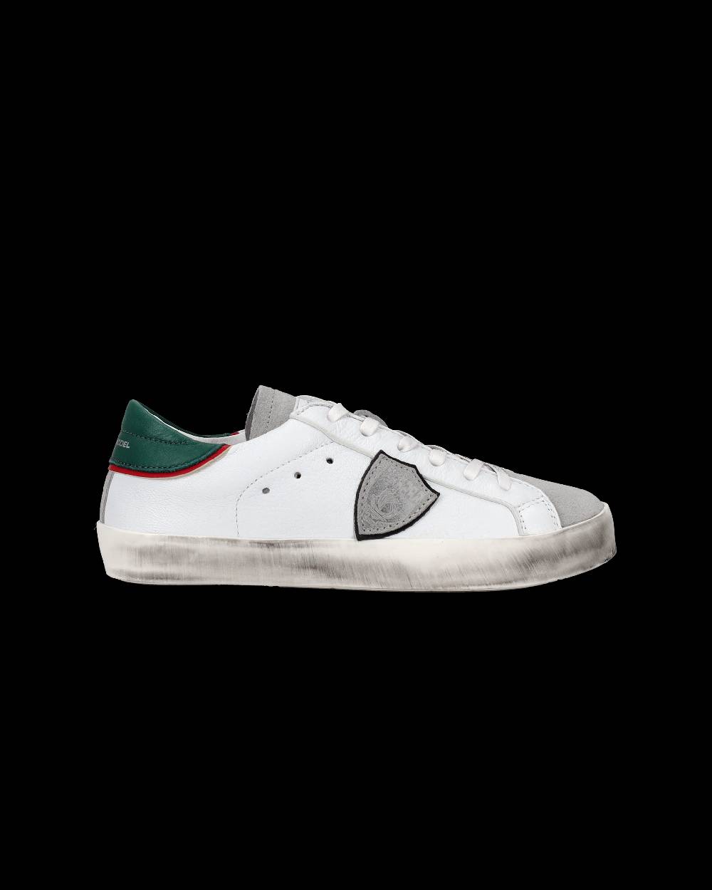 Philippe Model Sneakers Prsx basse da Bambini Bianche e Verdi in Pelle Saldi