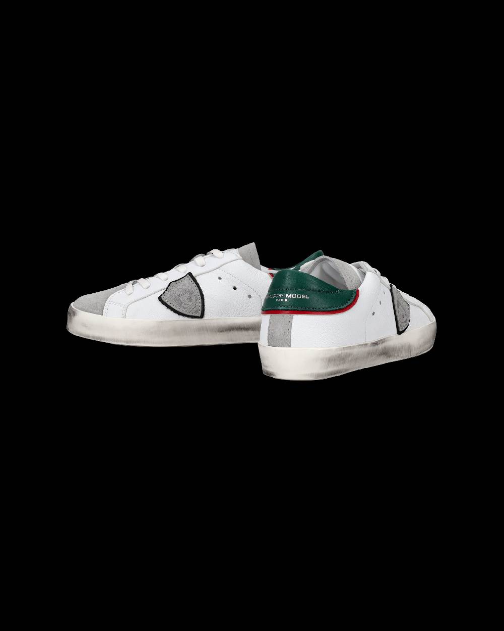 Philippe Model Sneakers Prsx basse da Bambini Bianche e Verdi in Pelle Saldi