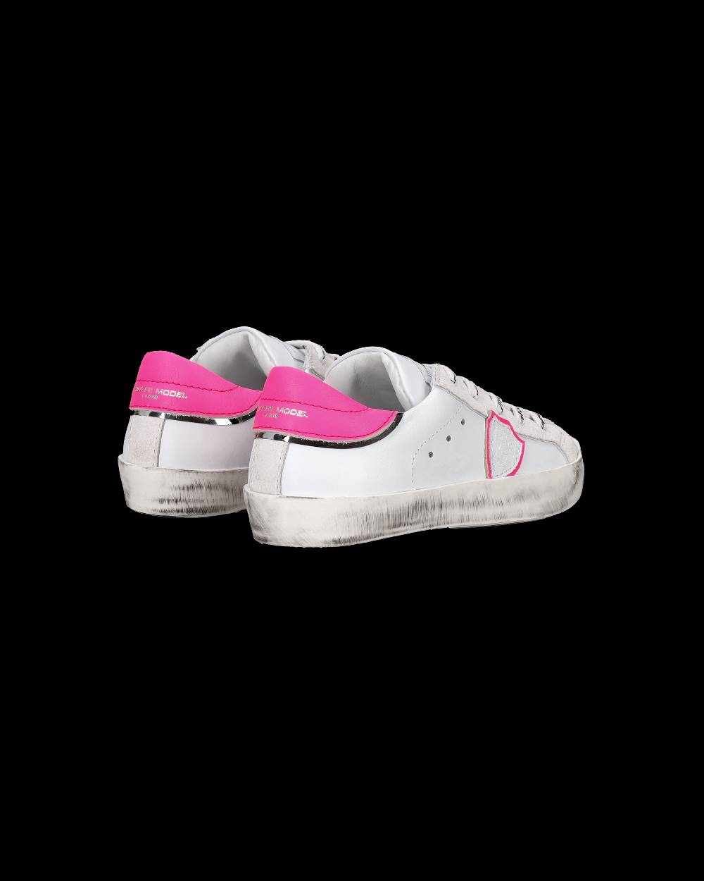 Philippe Model Scarpe da Bambini Prsx Bianche e Fucsia in Pelle Latest fashion