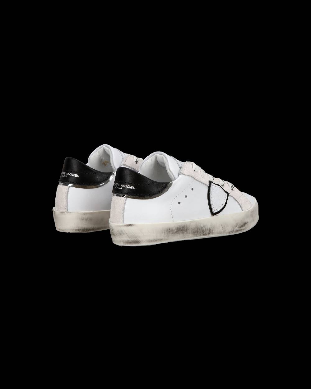 Philippe Model Sneakers Paris da Bambini Bianche e Nere in Pelle Nuova