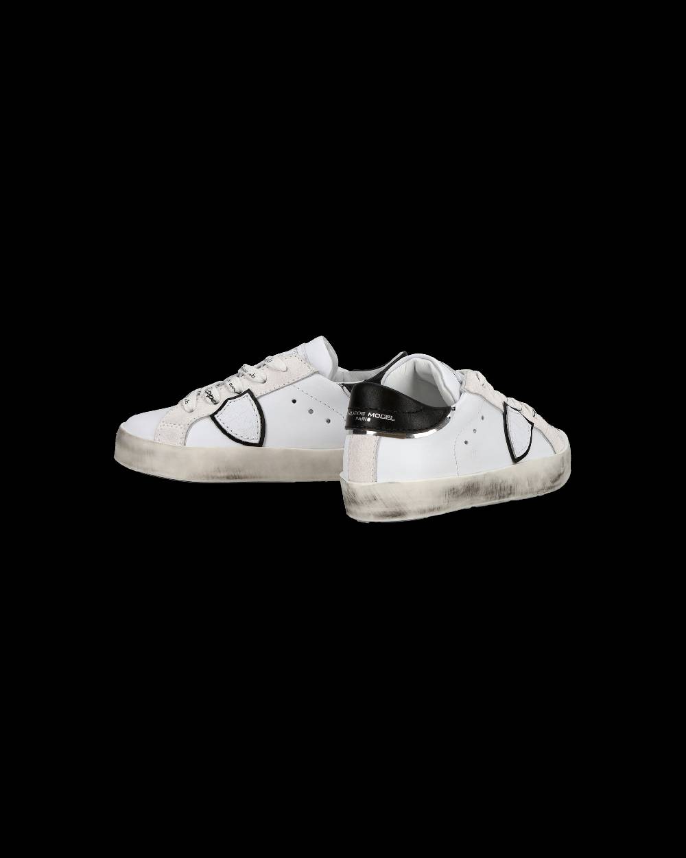 Philippe Model Sneakers Paris da Bambini Bianche e Nere in Pelle Nuova