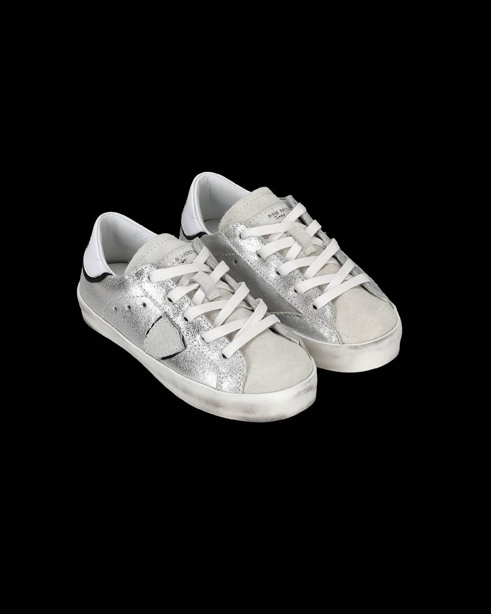 Philippe Model Sneakers Paris da Bambini Argento in Pelle Metal Italia