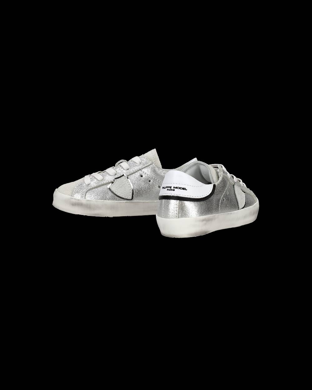 Philippe Model Sneakers Paris da Bambini Argento in Pelle Metal Italia