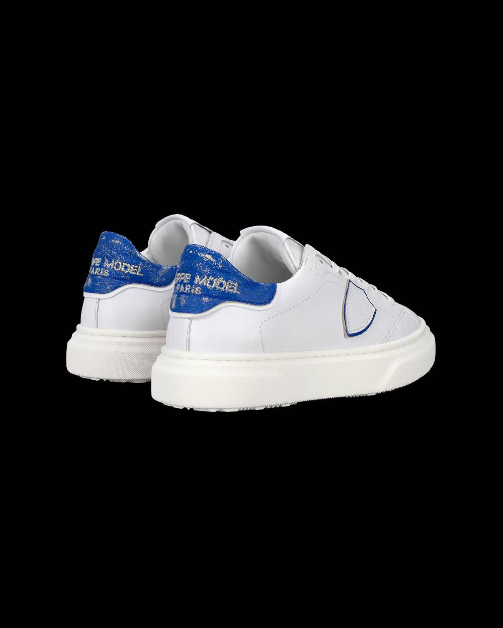 Philippe Model Sneakers Temple da Bambini Bianche e Blu in Pelle Morbida Nuovo