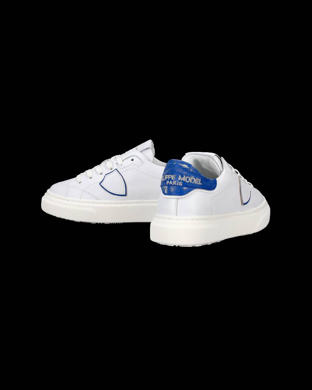 Philippe Model Sneakers Temple da Bambini Bianche e Blu in Pelle Morbida Nuovo