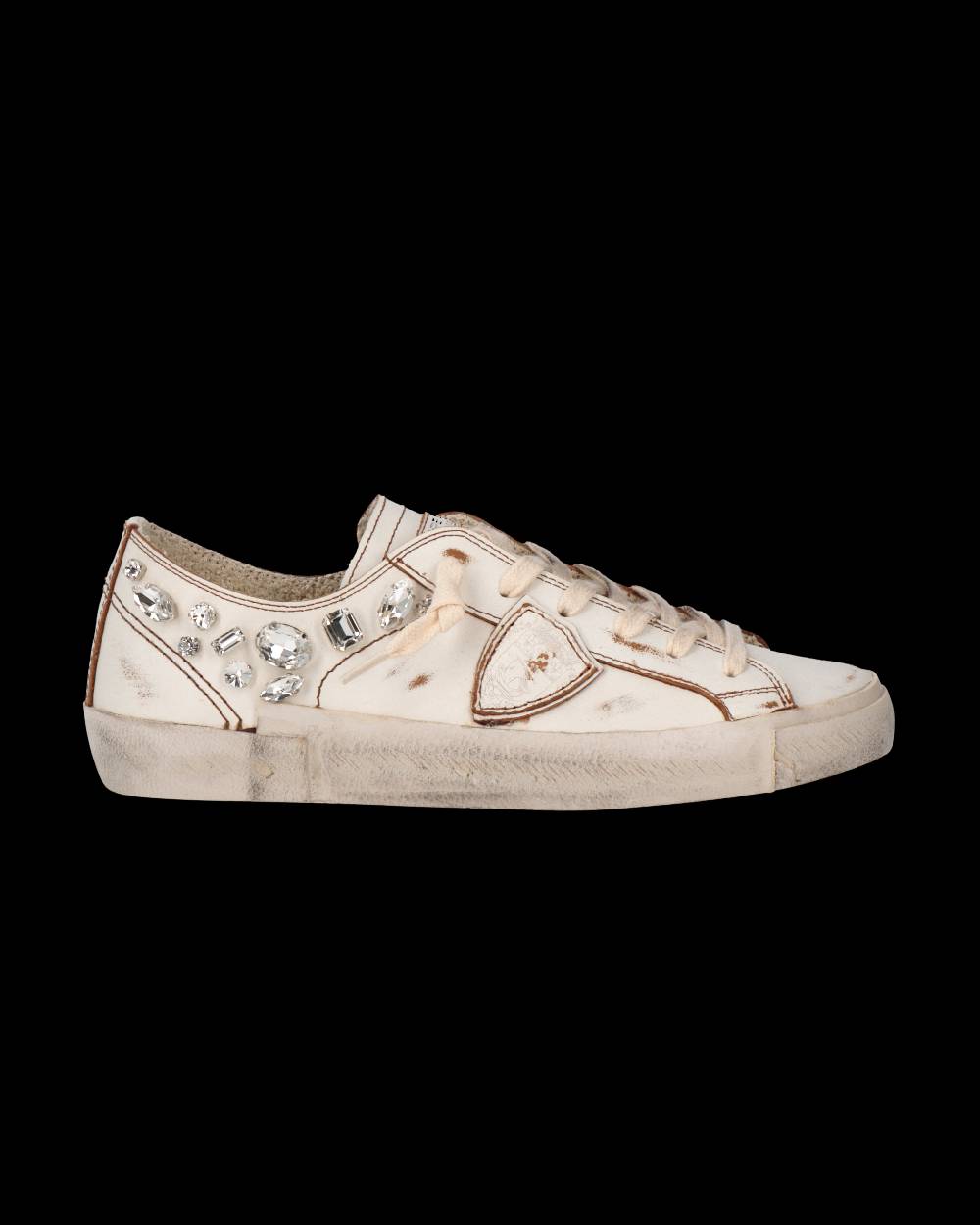 Philippe Model Sneaker Prsx Donna Con Cristalli, Bianco Spedizione Gratuita