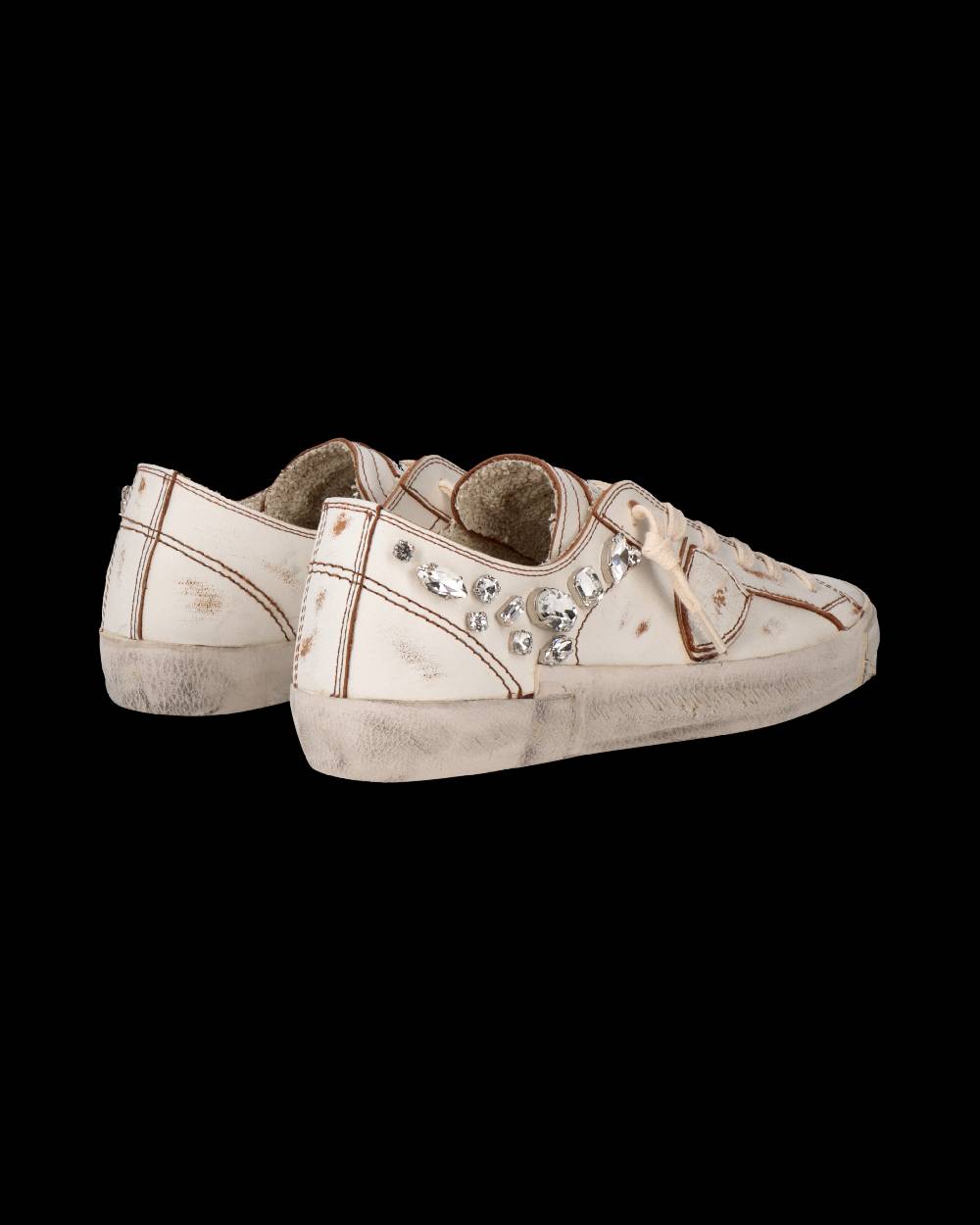 Philippe Model Sneaker Prsx Donna Con Cristalli, Bianco Spedizione Gratuita