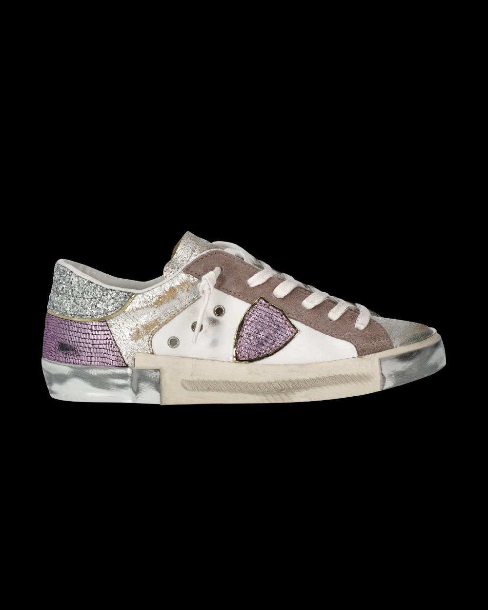 Philippe Model Sneaker Prsx Donna, Bianco Beige e Viola Prezzo Ridotto