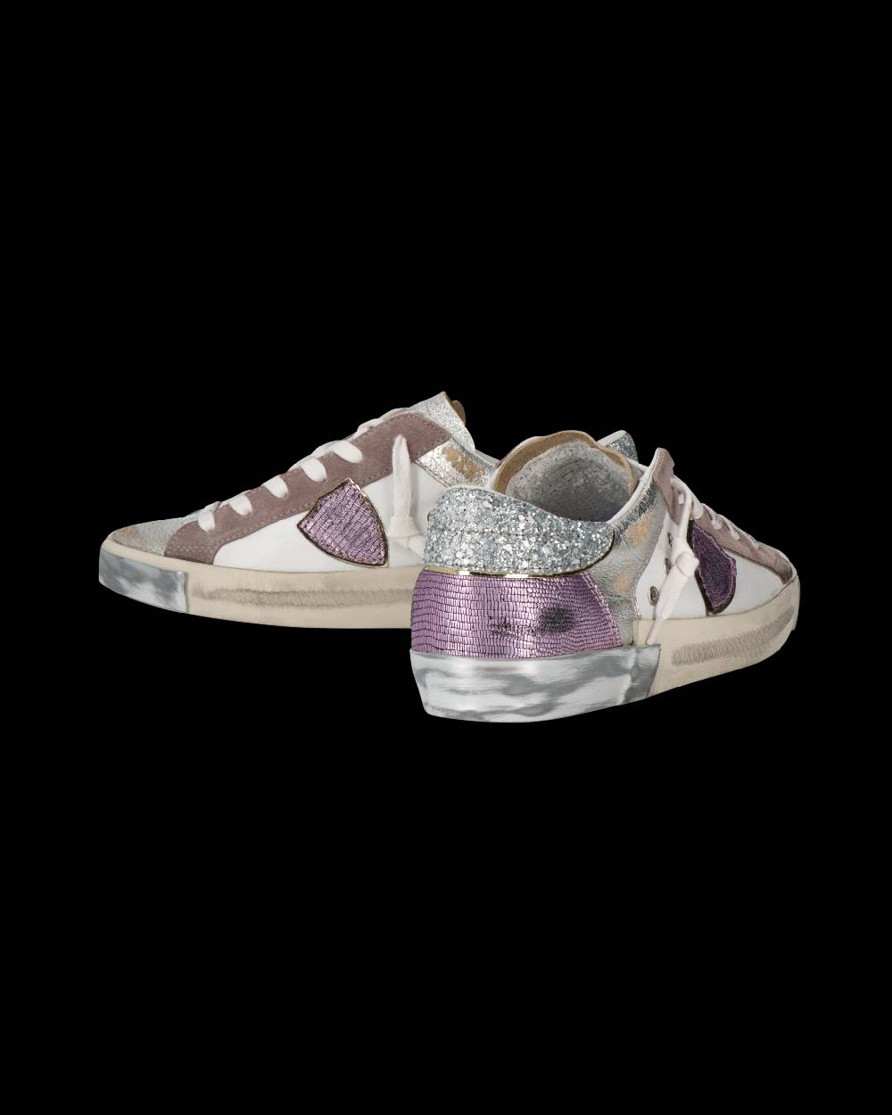 Philippe Model Sneaker Prsx Donna, Bianco Beige e Viola Prezzo Ridotto