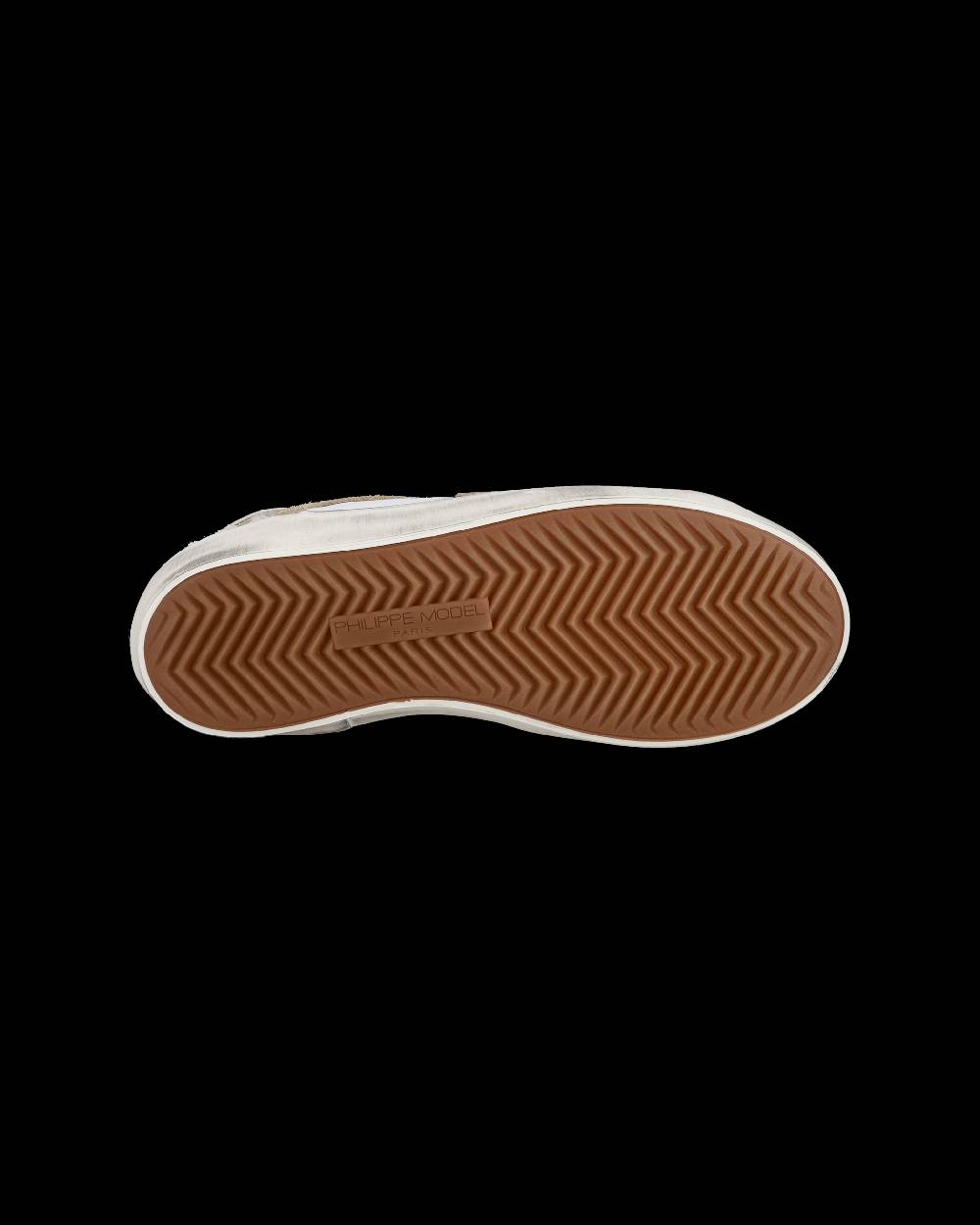 Philippe Model Sneakers basse Paris da Bambino in pelle, Bianco Oro Sconto