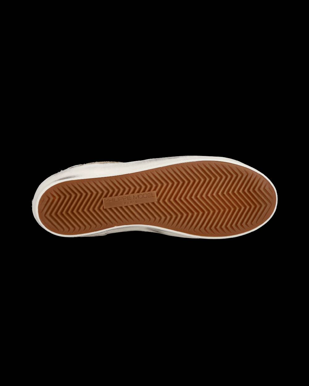 Philippe Model Sneakers basse Paris da Bambino in pelle, Bianco Oro Offerta