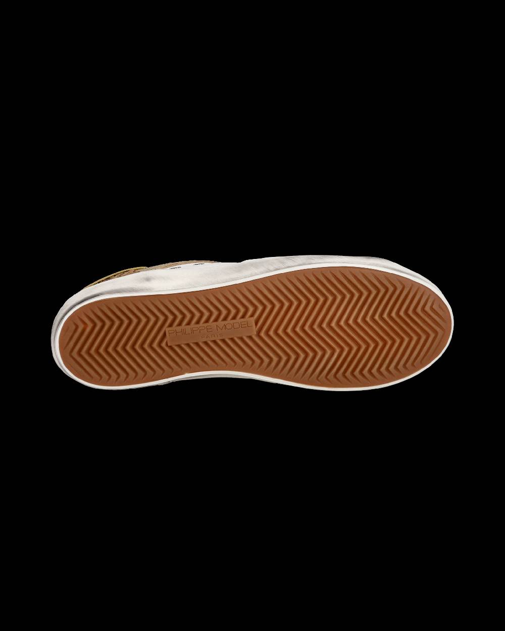 Philippe Model Sneakers basse Paris da Bambino in pelle, Bianco Cognac Economico