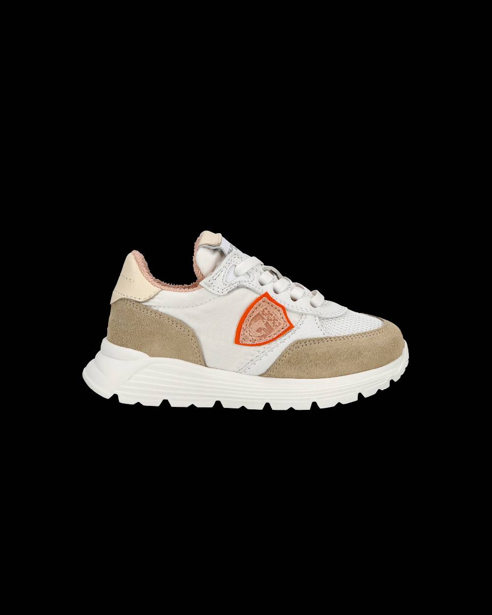 Philippe Model Baby Antibes Low-Top Sneakers in Nylon And Leather, White Beige Outlet