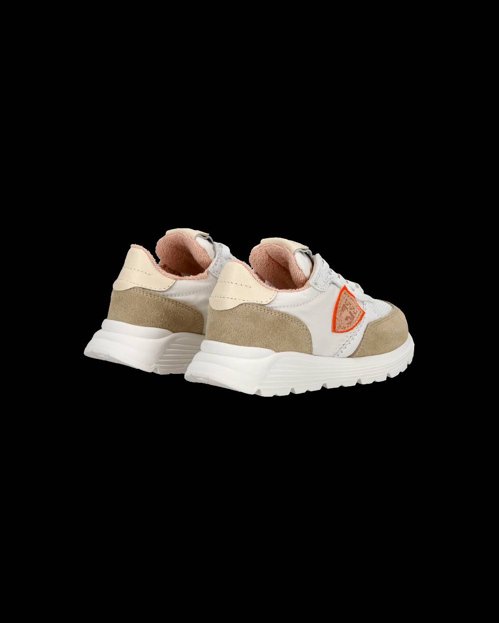 Philippe Model Baby Antibes Low-Top Sneakers in Nylon And Leather, White Beige Outlet