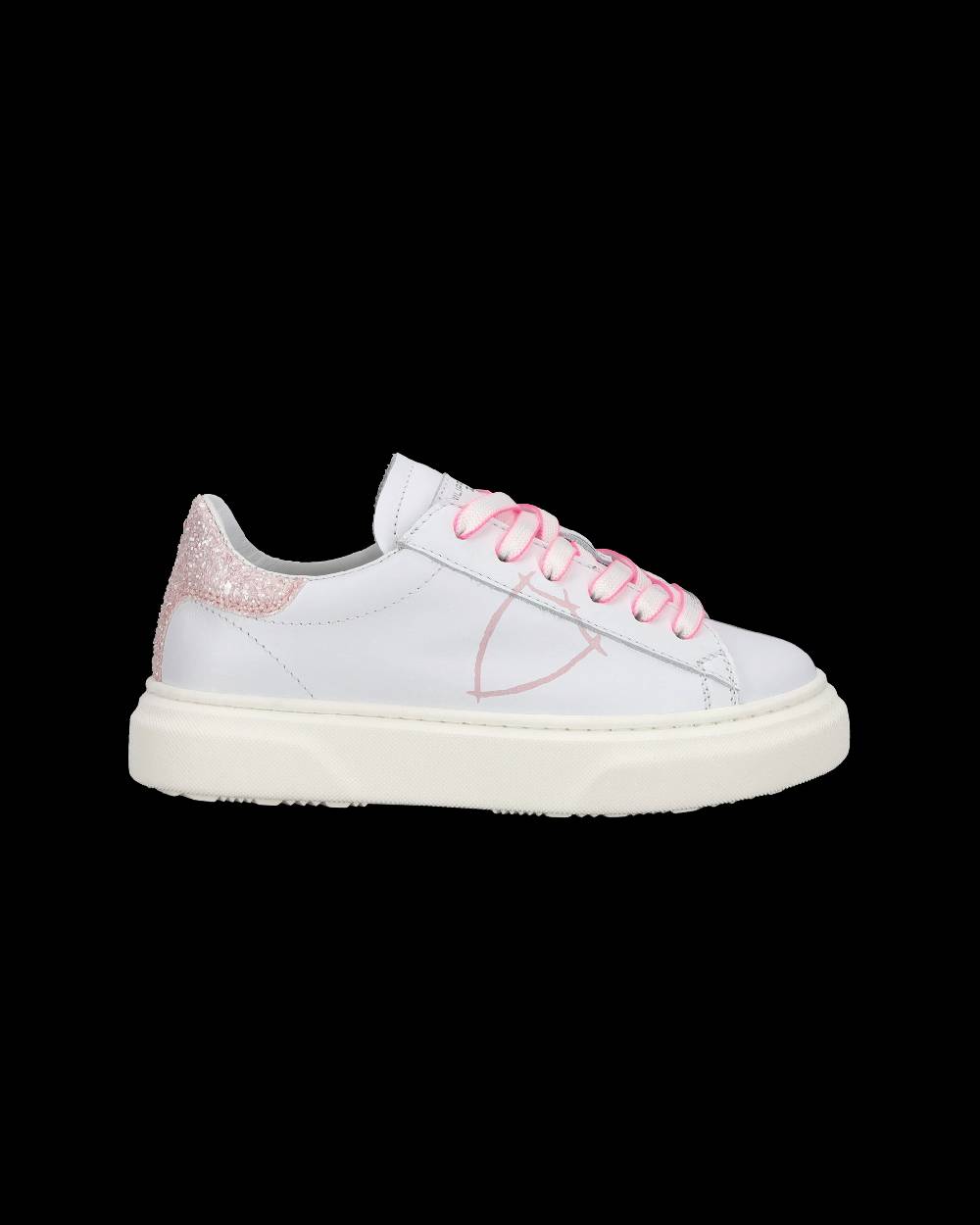Philippe Model Sneakers basse Temple da Ragazzo in pelle, Bianco Rosa Saldi