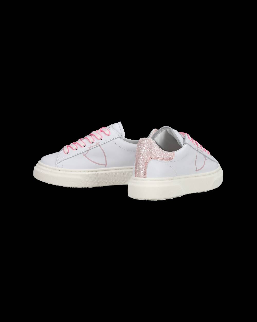 Philippe Model Sneakers basse Temple da Ragazzo in pelle, Bianco Rosa Saldi
