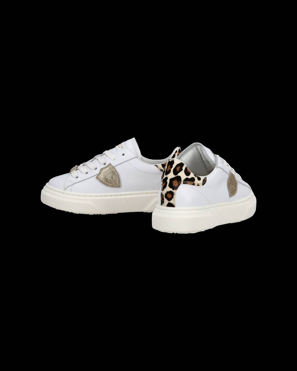 Philippe Model Junior Temple Low-Top Sneakers in Leather, White Pink Offerte