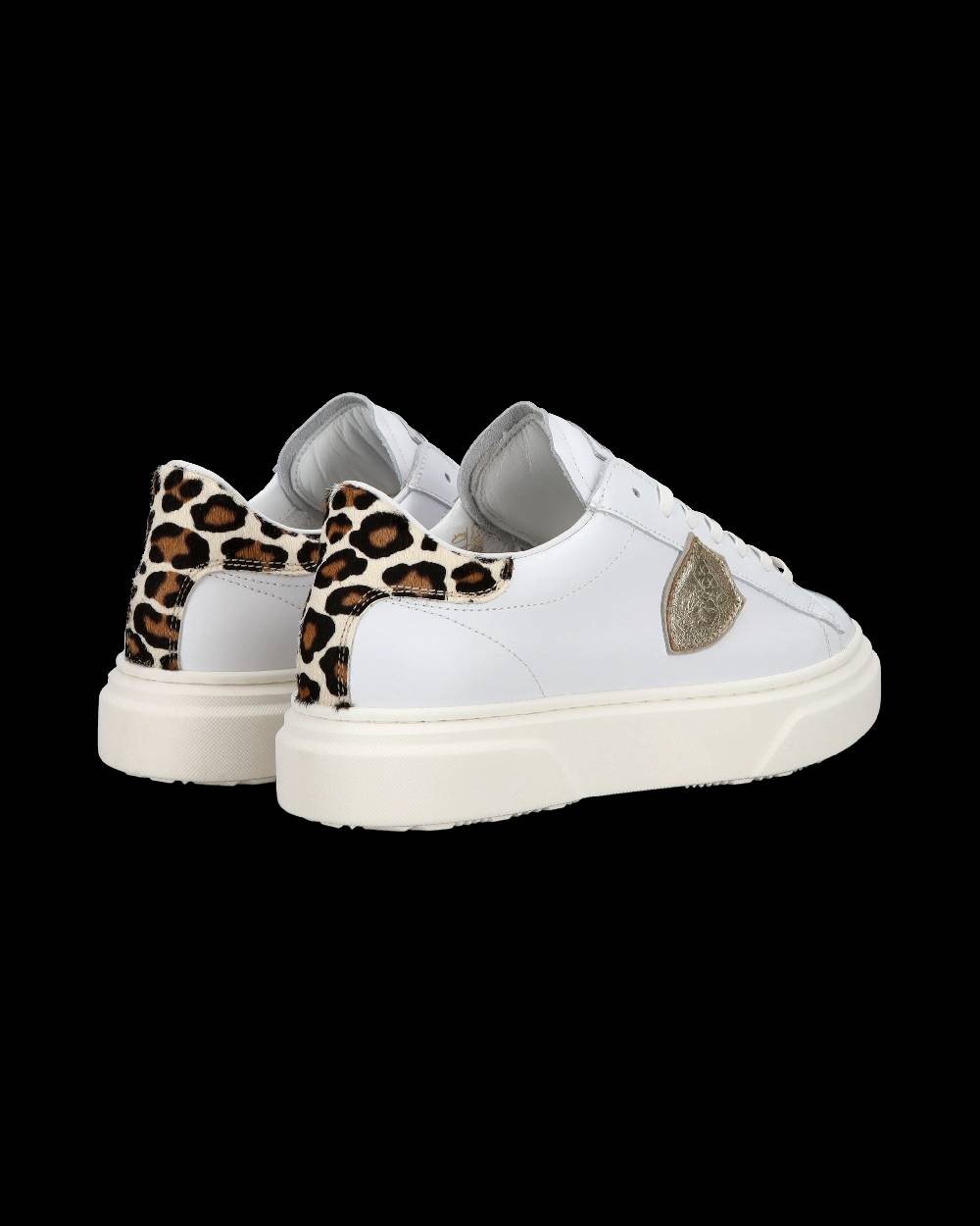 Philippe Model Junior Temple Low-Top Sneakers in Leather, White Pink Hotsell