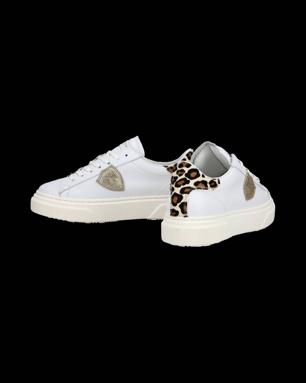 Philippe Model Junior Temple Low-Top Sneakers in Leather, White Pink Hotsell