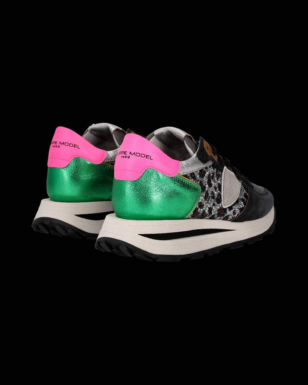 Philippe Model Sneaker Tropez Haute Donna, Nero e Verde 2025