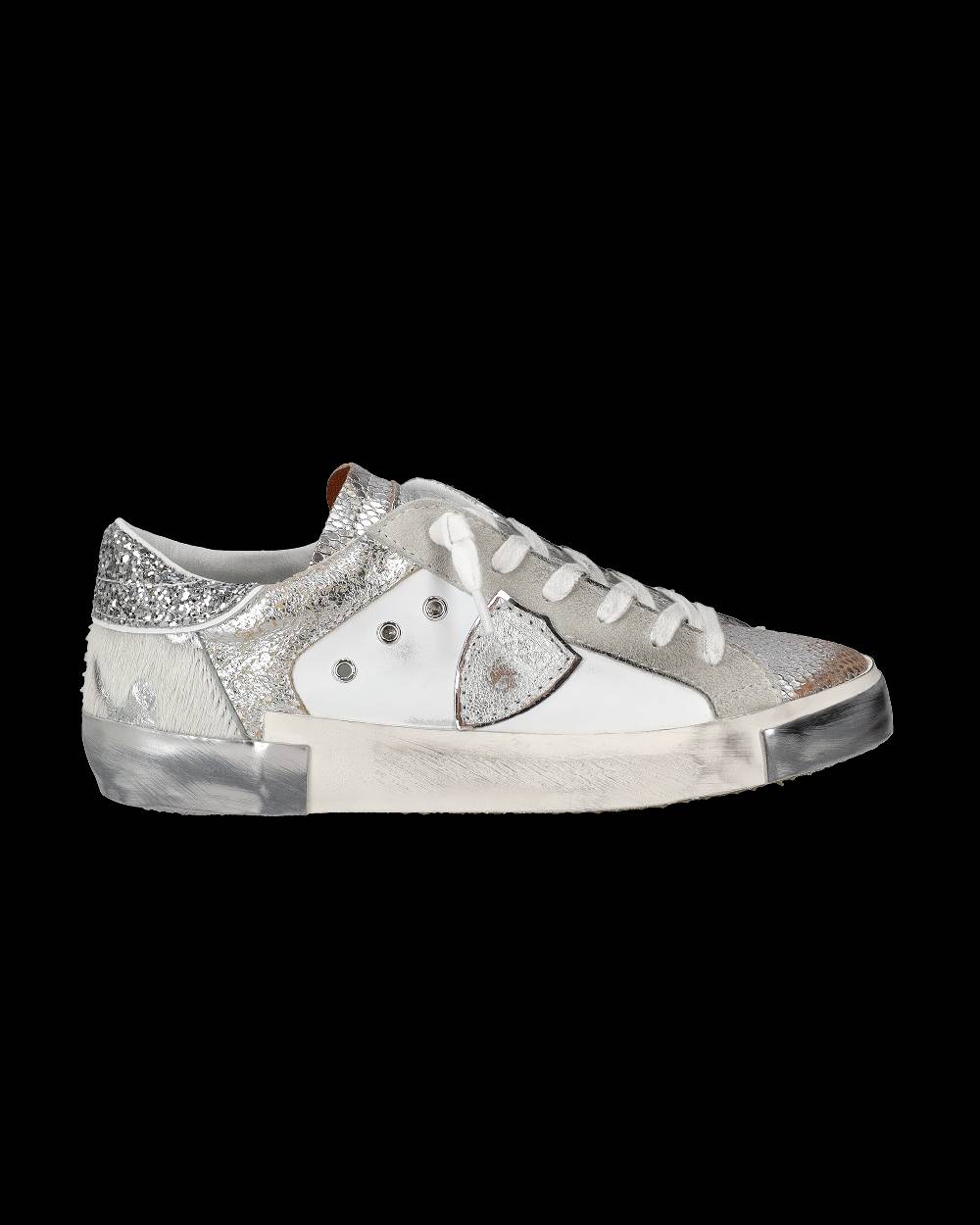 Philippe Model Sneaker bassa PRSX donna - bianco e argento Spedizione Gratuita