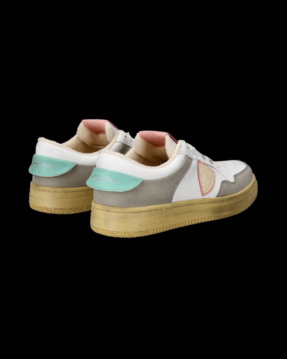 Philippe Model Sneakers Lyon da Donna Bianche e Rosa in Pelle Riciclata Prezzo Ridotto